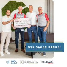 Spendenscheck übergabe Radhaus, Dr. Wack